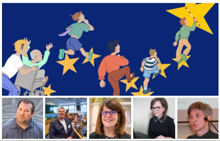 Five people with disability voting.