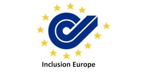 Old logo of Inclusion Europe: Blue with yellow stars around it